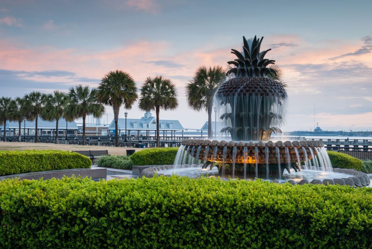 La Pineapple Fountain nel Waterfront Park di Charleston
