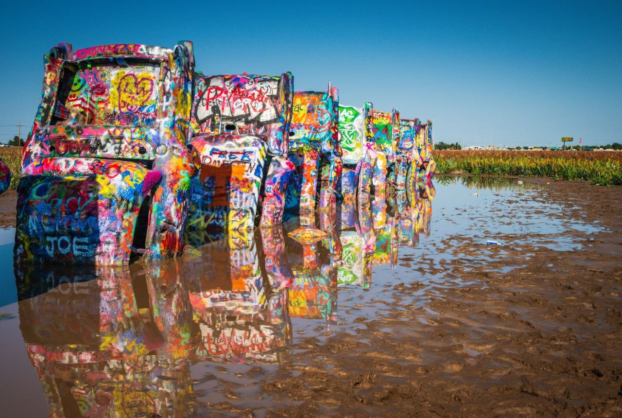 Il Cadillac Ranch ad Amarillo, in Texas