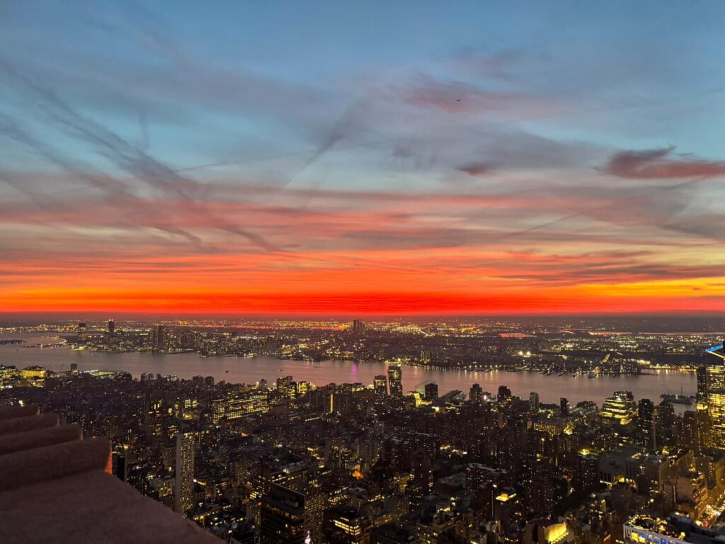 Il tramonto sull'Hudson, dall'alto di Manhattan