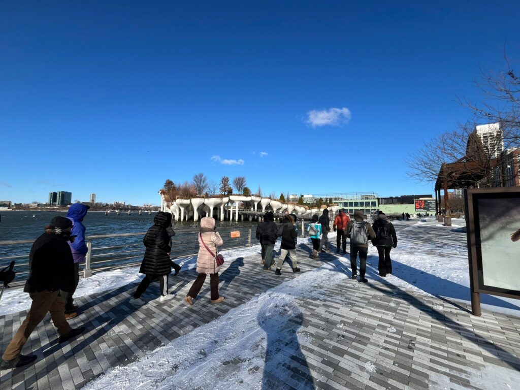 Il primo dell'anno verso Little Island, sull'Hudson