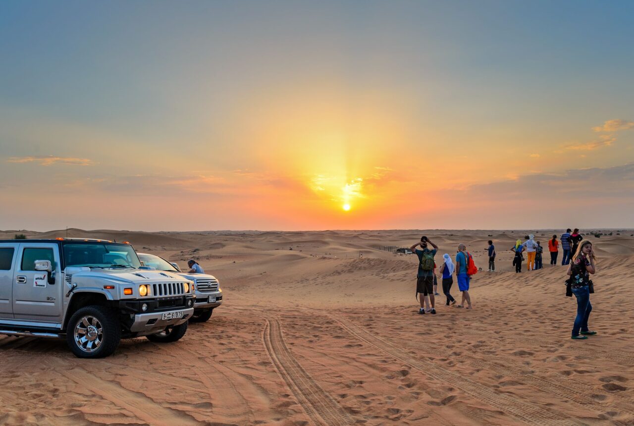 Il tramonto nel deserto di Dubai