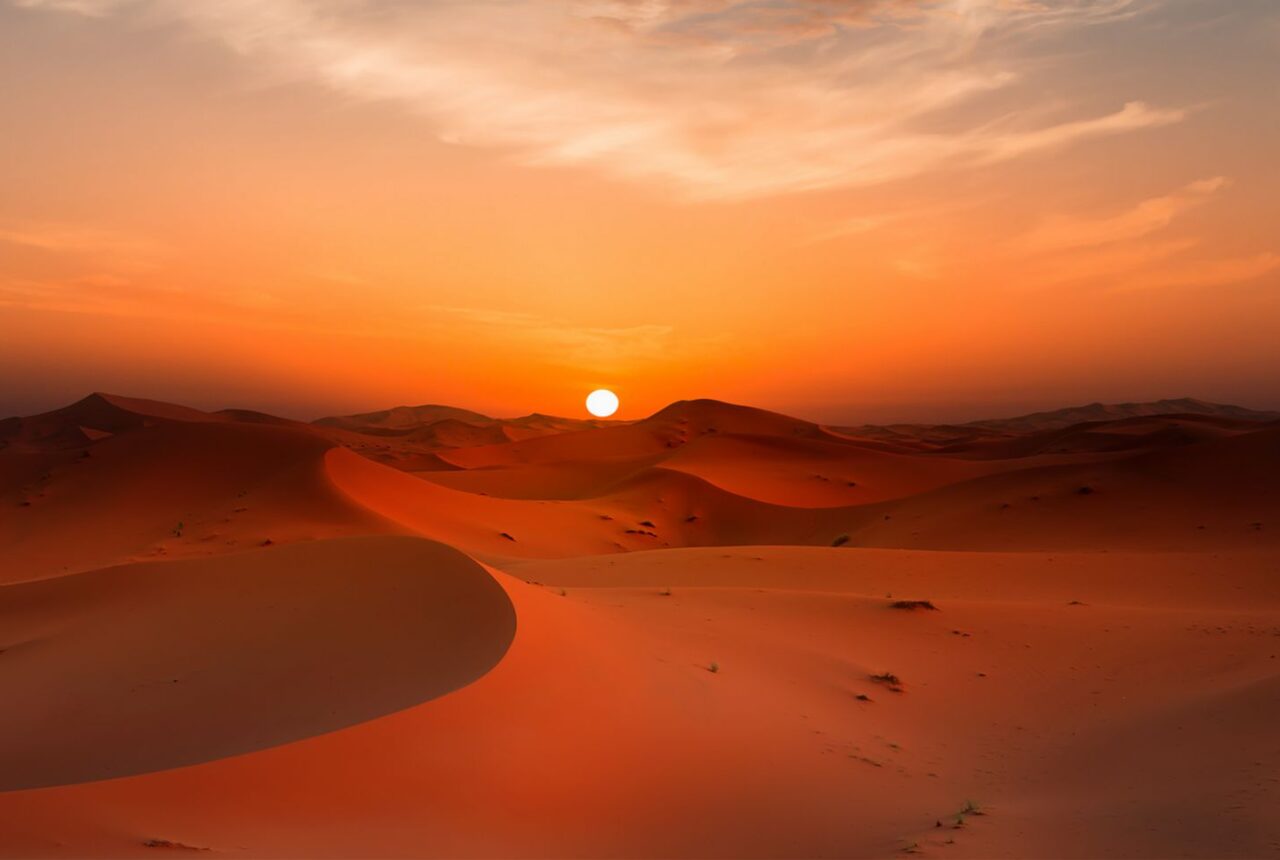 Il tramonto sulle dune di Merzouga