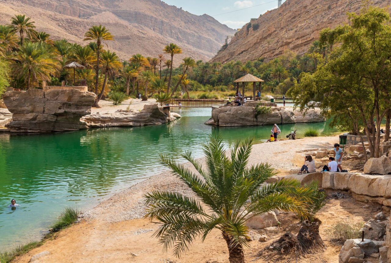 Le acque di Wadi Bani Khalid tra le palme