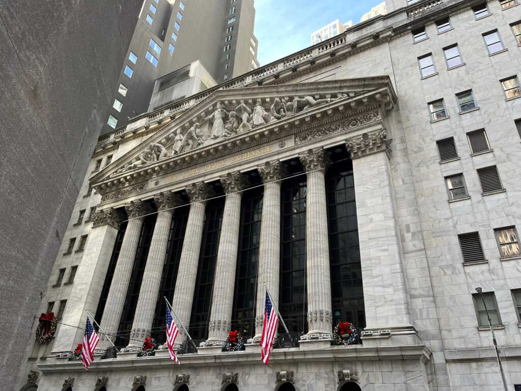 La Borsa di New York, a Wall Street